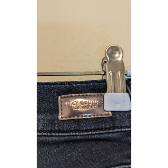 Juicy Couture Womens Dark Wash Skinny Jeans Size 12 Frayed Hem Stretch Denim - Picture 2 of 6